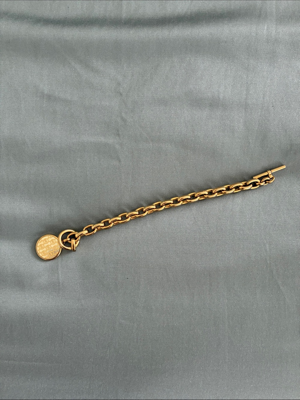 Michael Kors Gold Chain-Link Toggle Bracelet with Disc Charm